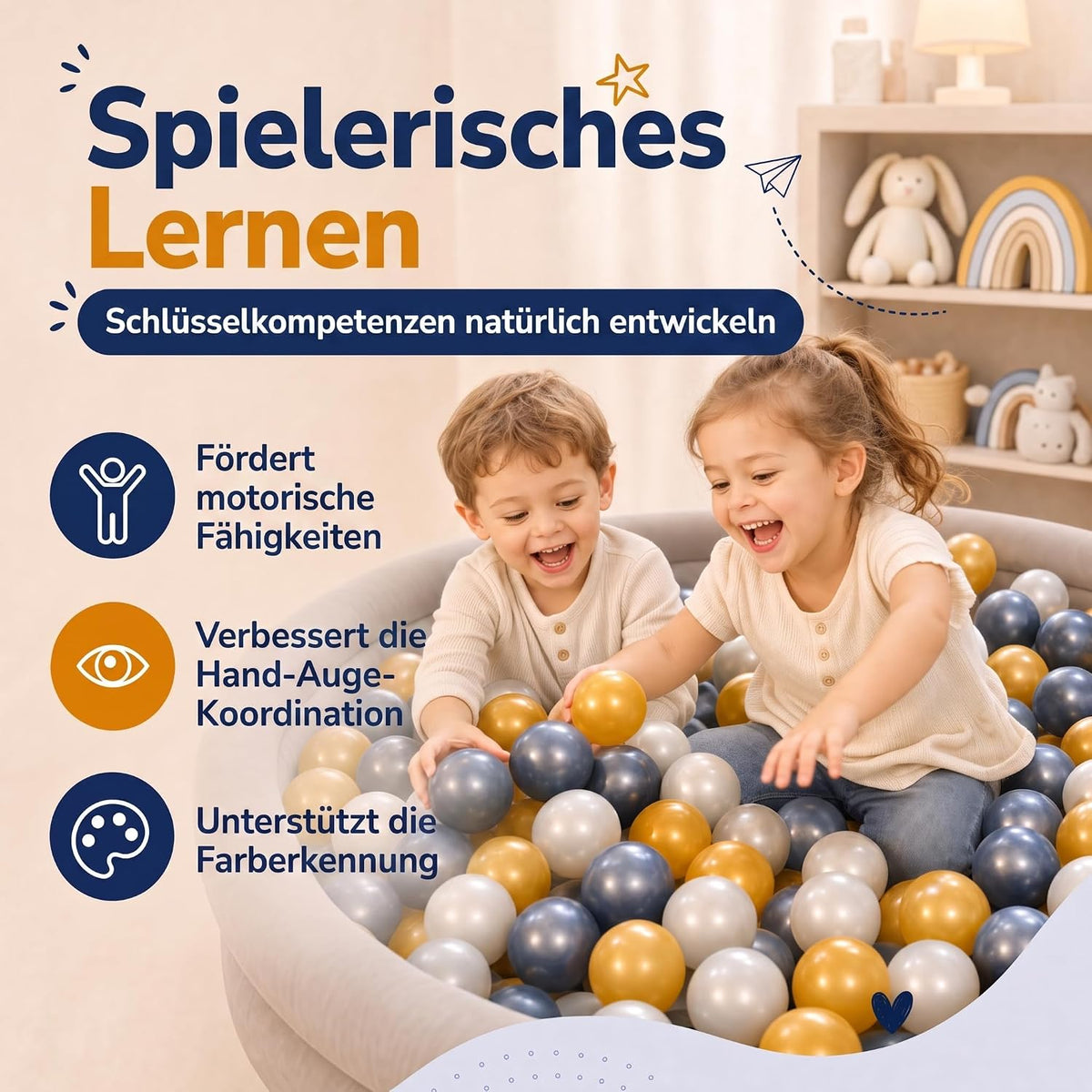 Bällebad Bälle 100er Set - Robuste 6 cm Spielbälle für Kinder