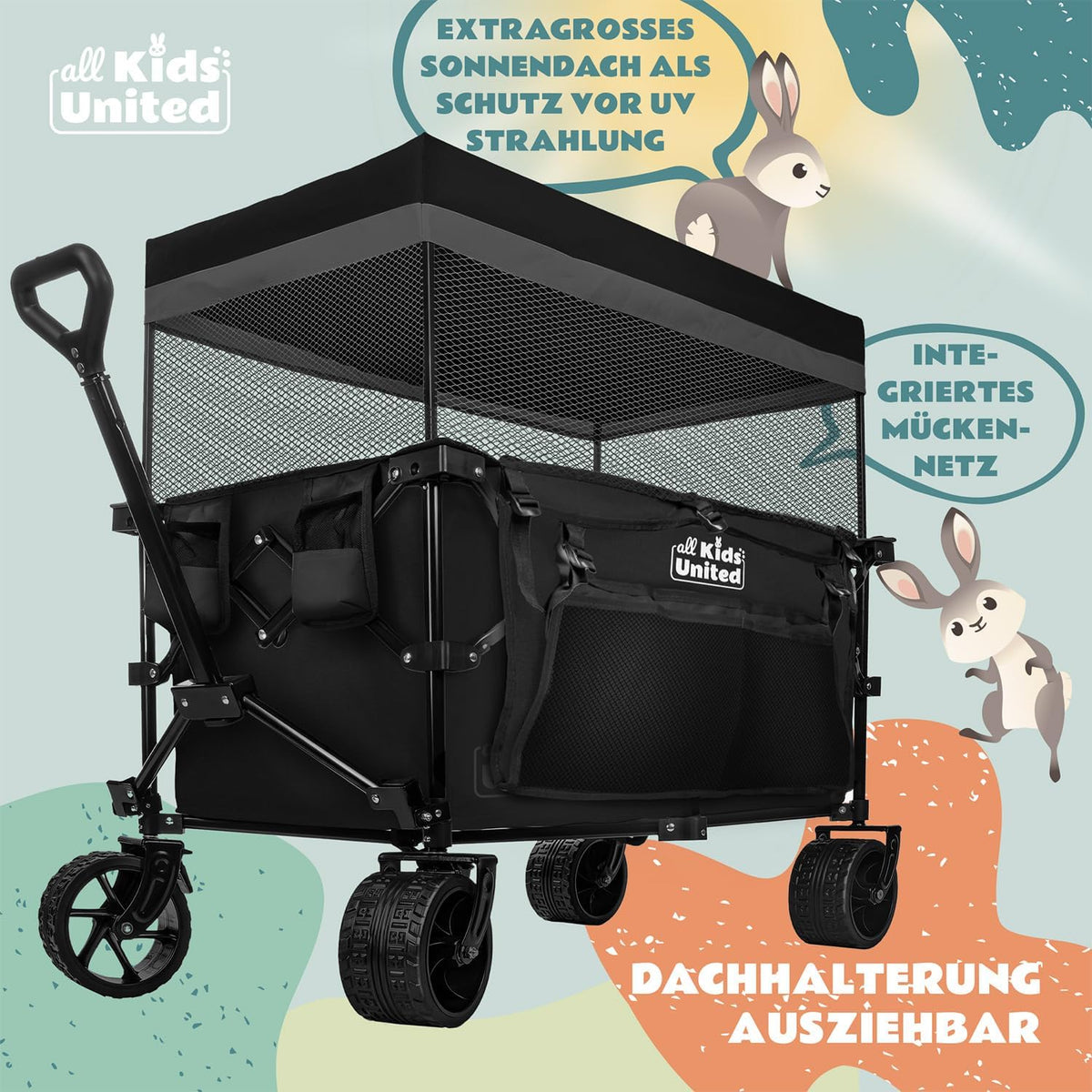 Faltbarer Bollerwagen - Strand-Buggy mit XXL Rädern & Bremse