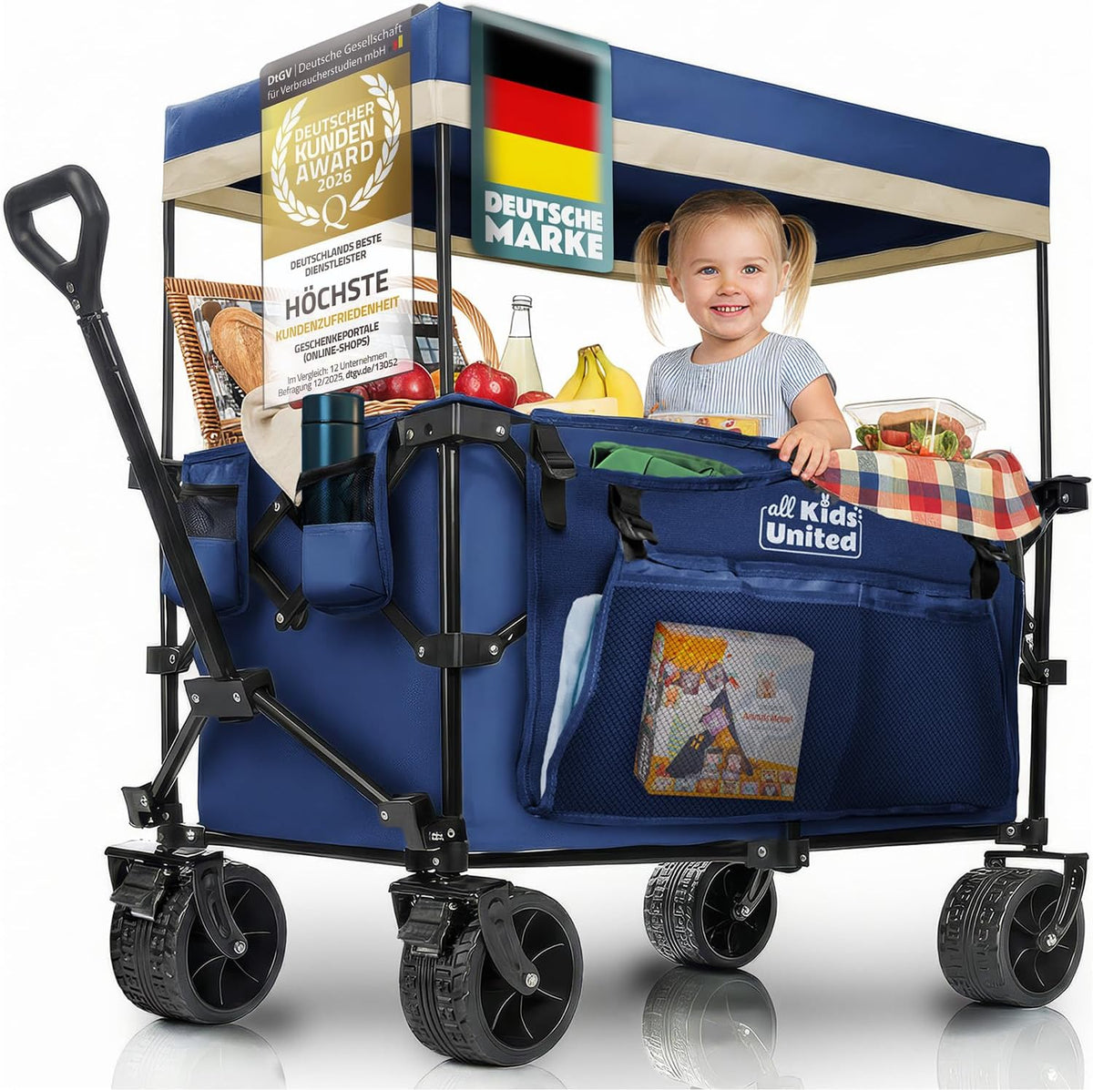 Faltbarer Bollerwagen - Strand-Buggy mit XXL Rädern & Bremse