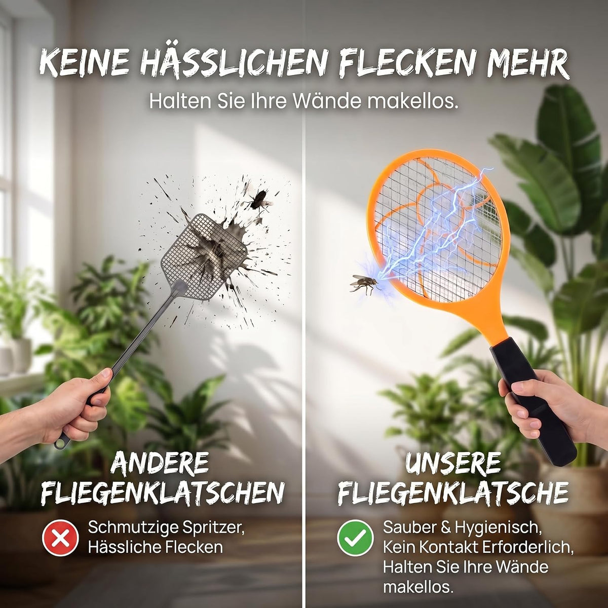Elektrische Fliegenklatsche - Mücken- & Insektenvernichter