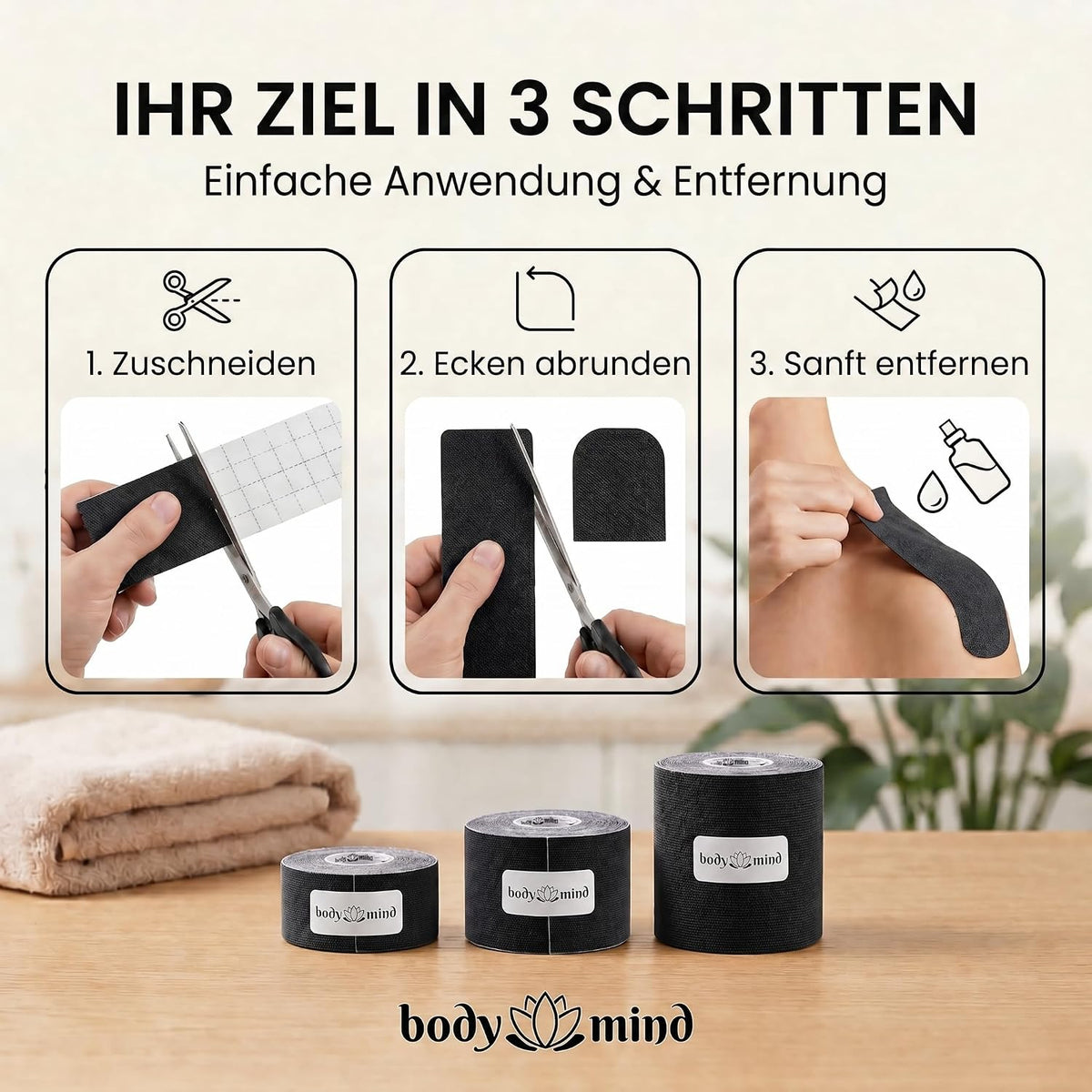 Kinesiologie-Tape 2,5cm - Elastisches Sporttape für Physiotherapie