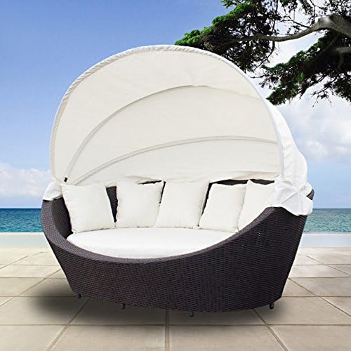 Sonneninsel Lounge XXL - Rattan Sonnenliege mit Sonnendach