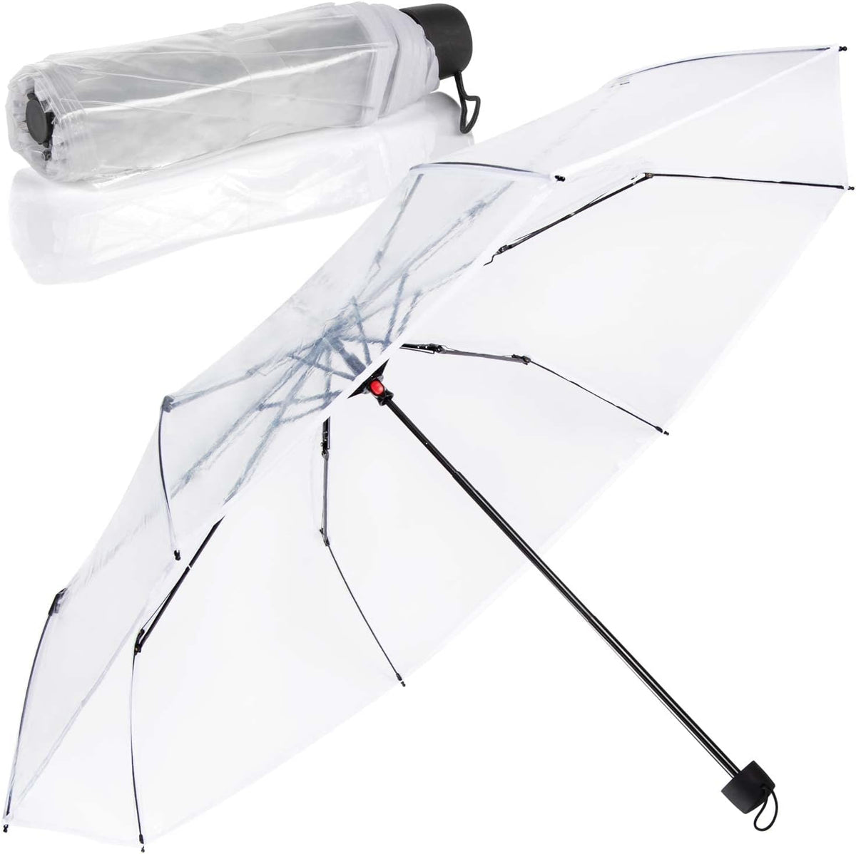 Transparenter Regenschirm 100cm - Durchsichtiger Stockschirm Elegant