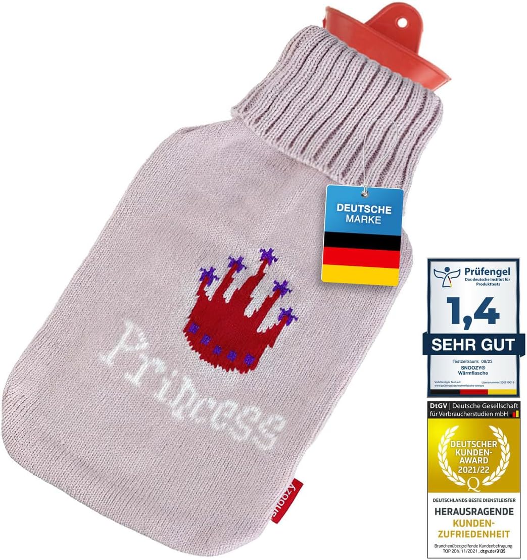 Snoozy 2L Wärmflasche mit Prinzessin-Bezug - Weich & Langlebig