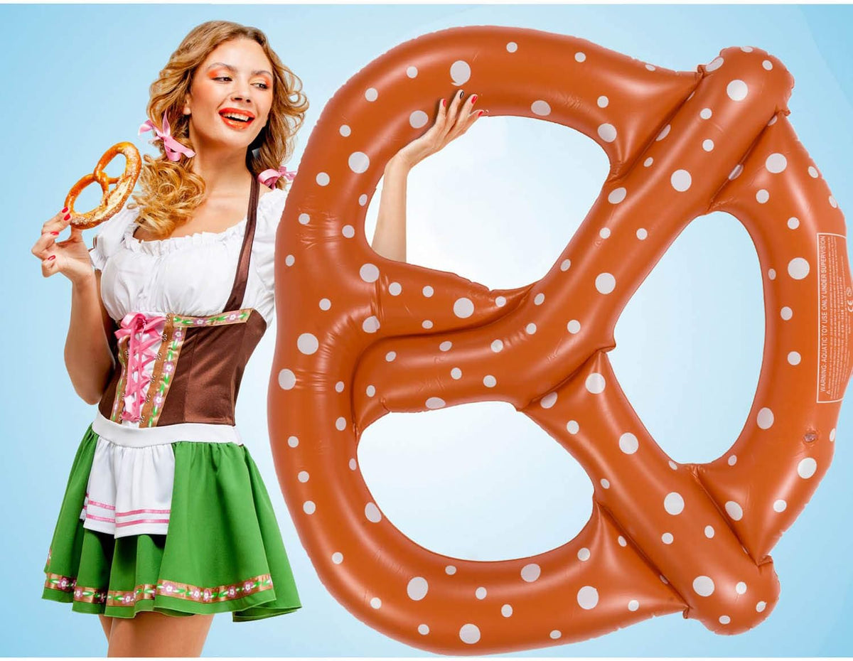 Aufblasbare Brezel XXL Schwimmring - 140 cm Badeinsel für den Pool