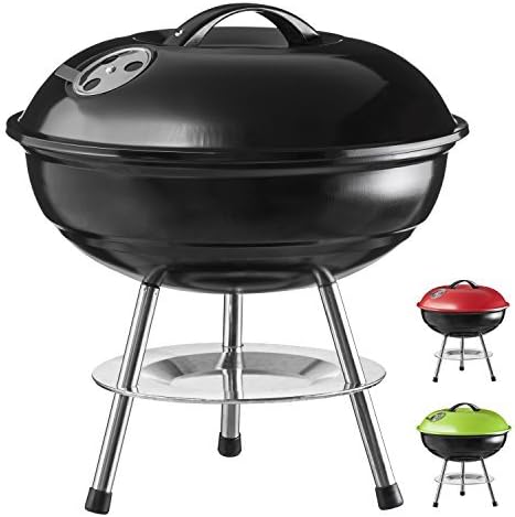 Micro BBQ Kugelgrill - Kompakter Holzkohle-Reisegrill für Camping #Farbe_Schwarz