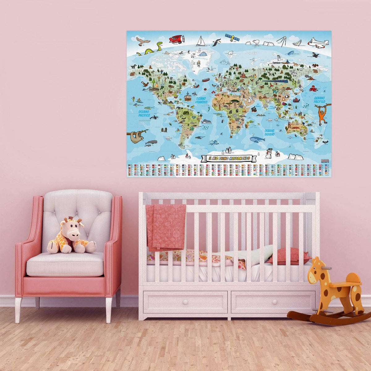 Kinder Weltkarte XXL - 140x100cm Lernposter für Kinder