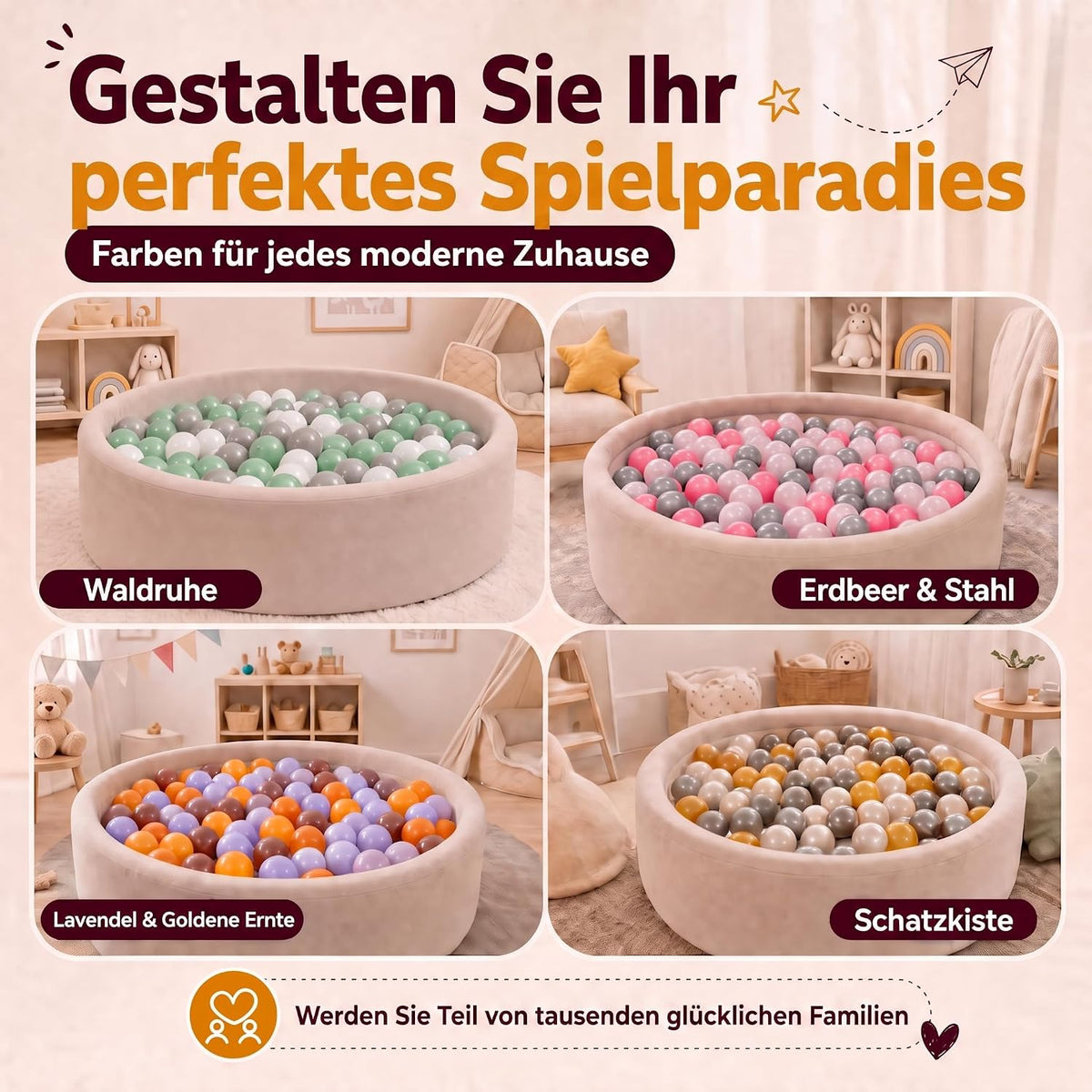 Bällebad Bälle 100er Set - Robuste 6 cm Spielbälle für Kinder