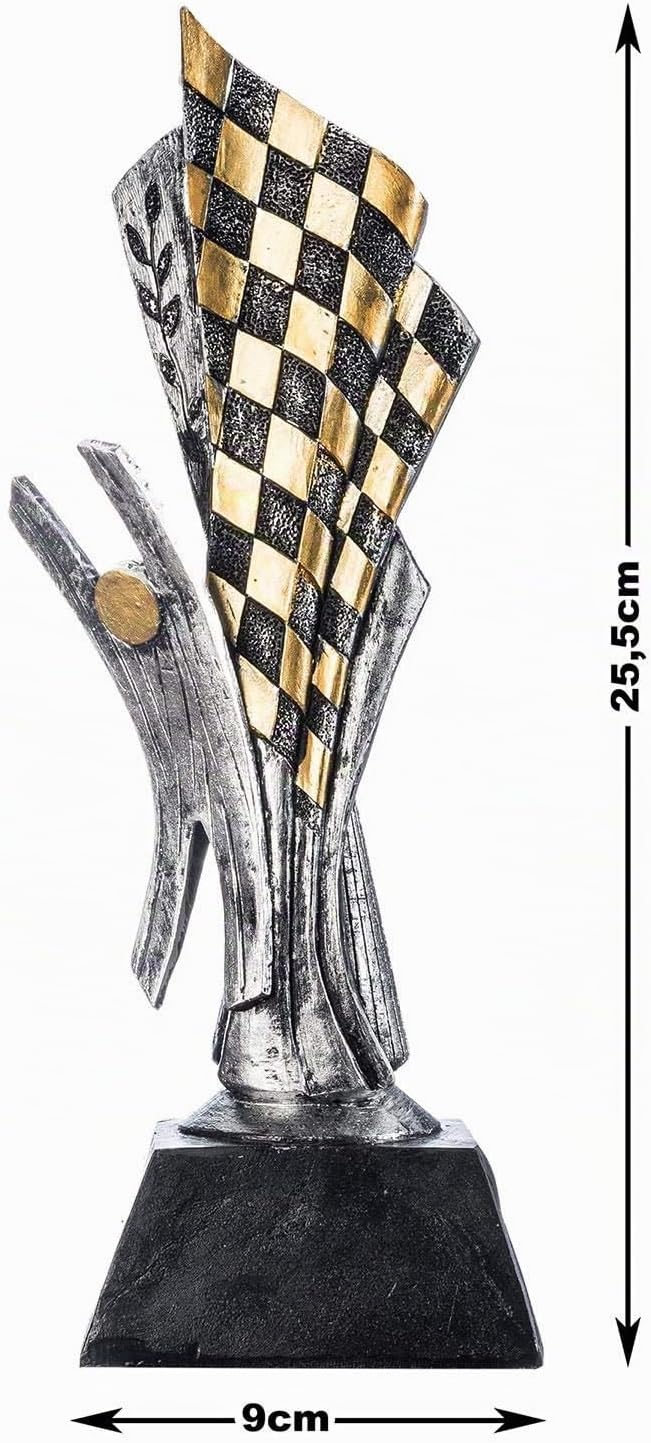 Motorsport Sieger-Pokal - 36cm Goldene Gokart Trophäe