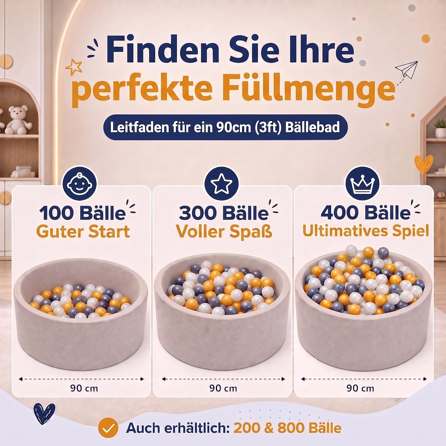 Bällebad Bälle 100er Set - Robuste 6 cm Spielbälle für Kinder