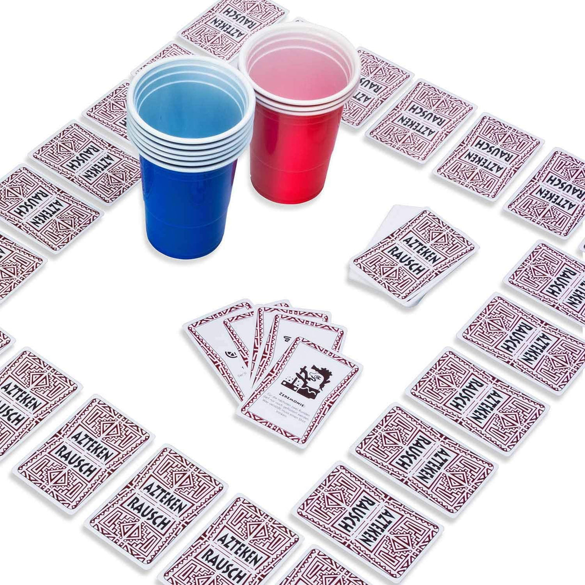 Trinkspiel Set mit 100 Partybechern & Kartenspiel für Beer Pong