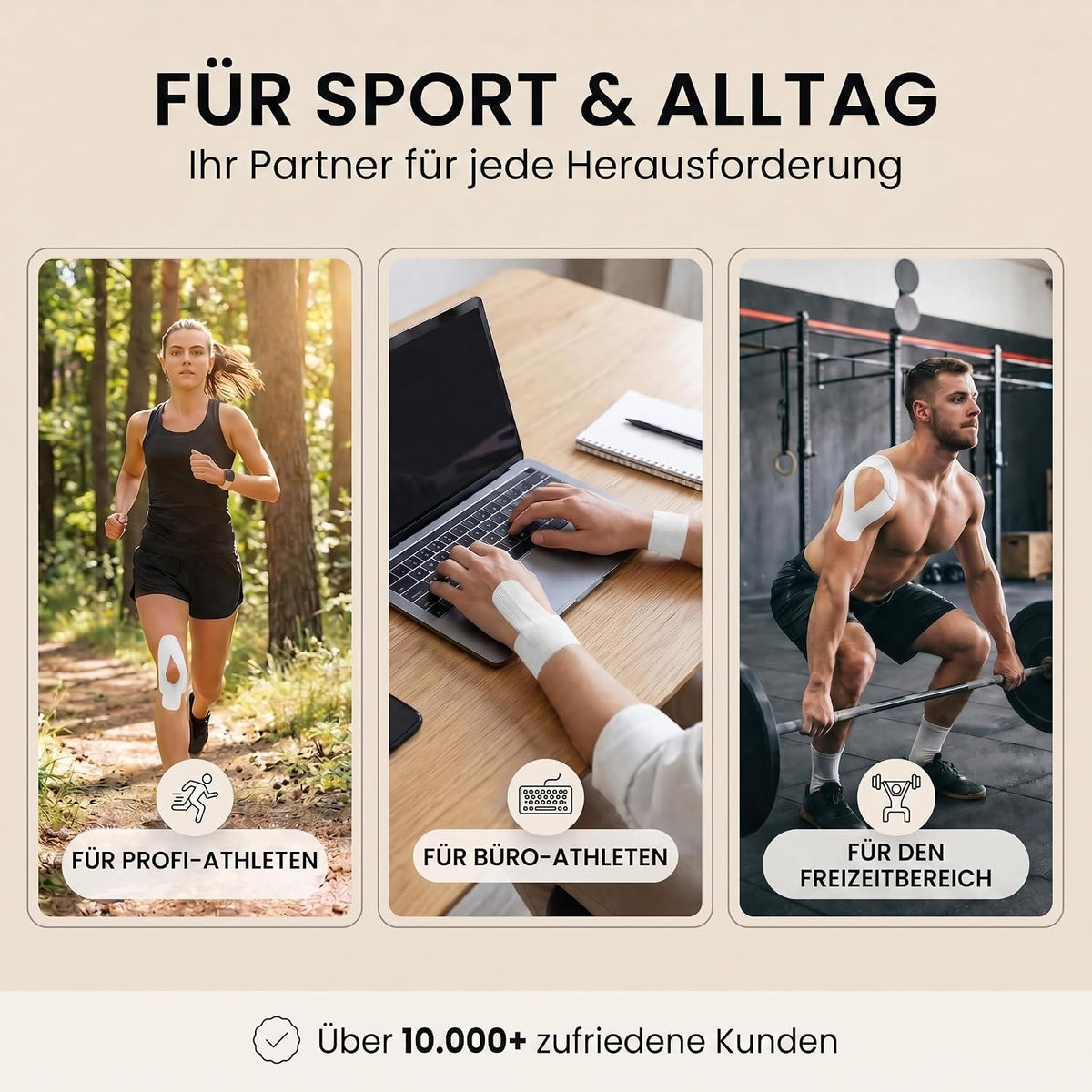 Kinesiologie-Tape 2,5cm - Elastisches Sporttape für Physiotherapie