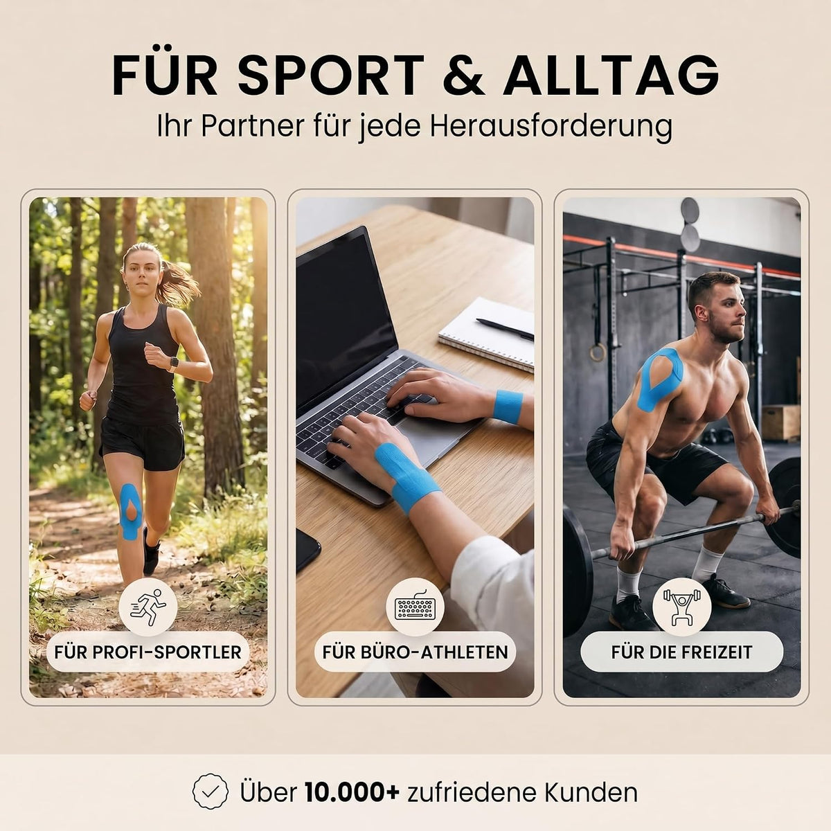 Kinesiologie-Tape 2,5cm - Elastisches Sporttape für Physiotherapie