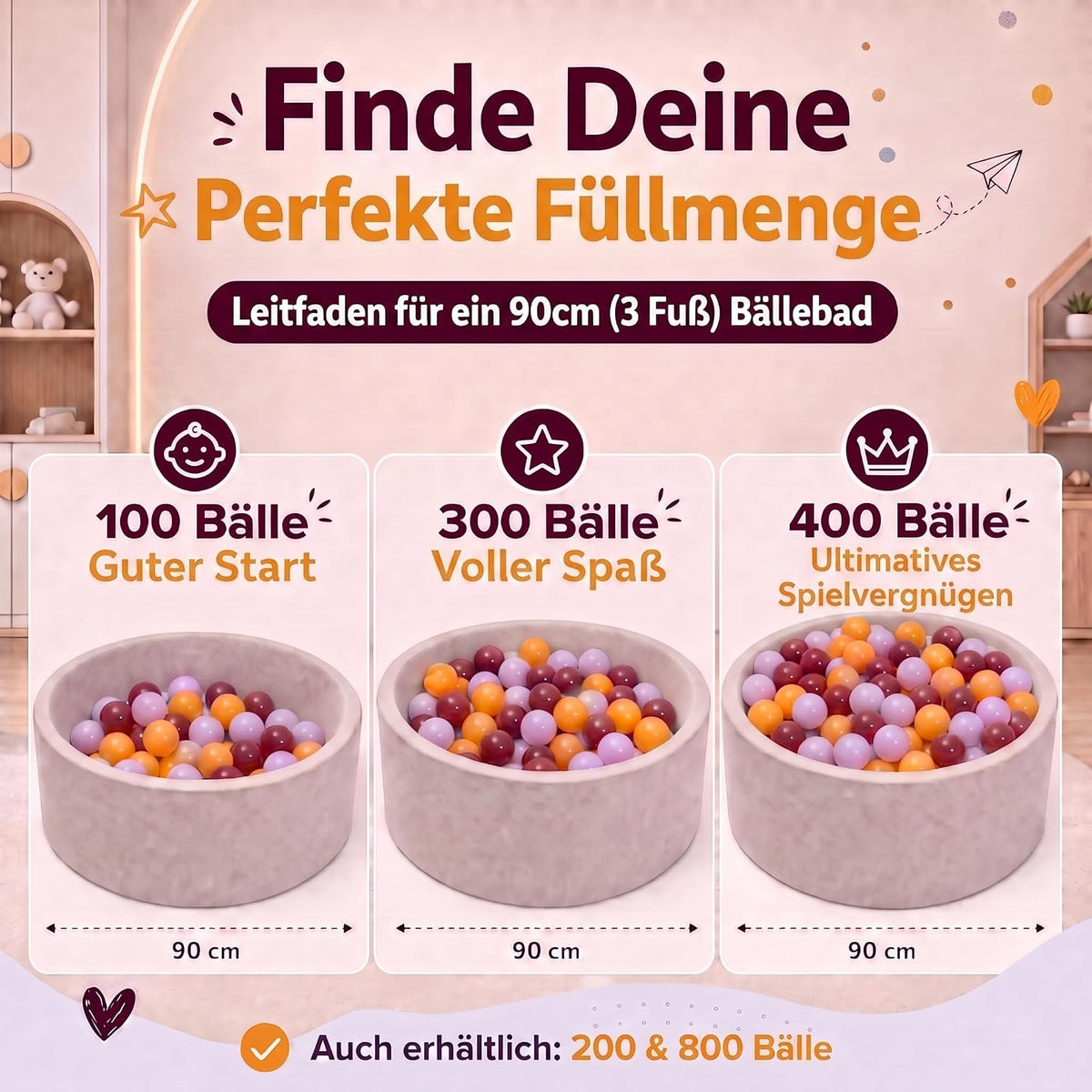 Bällebad Bälle 100er Set - Robuste 6 cm Spielbälle für Kinder