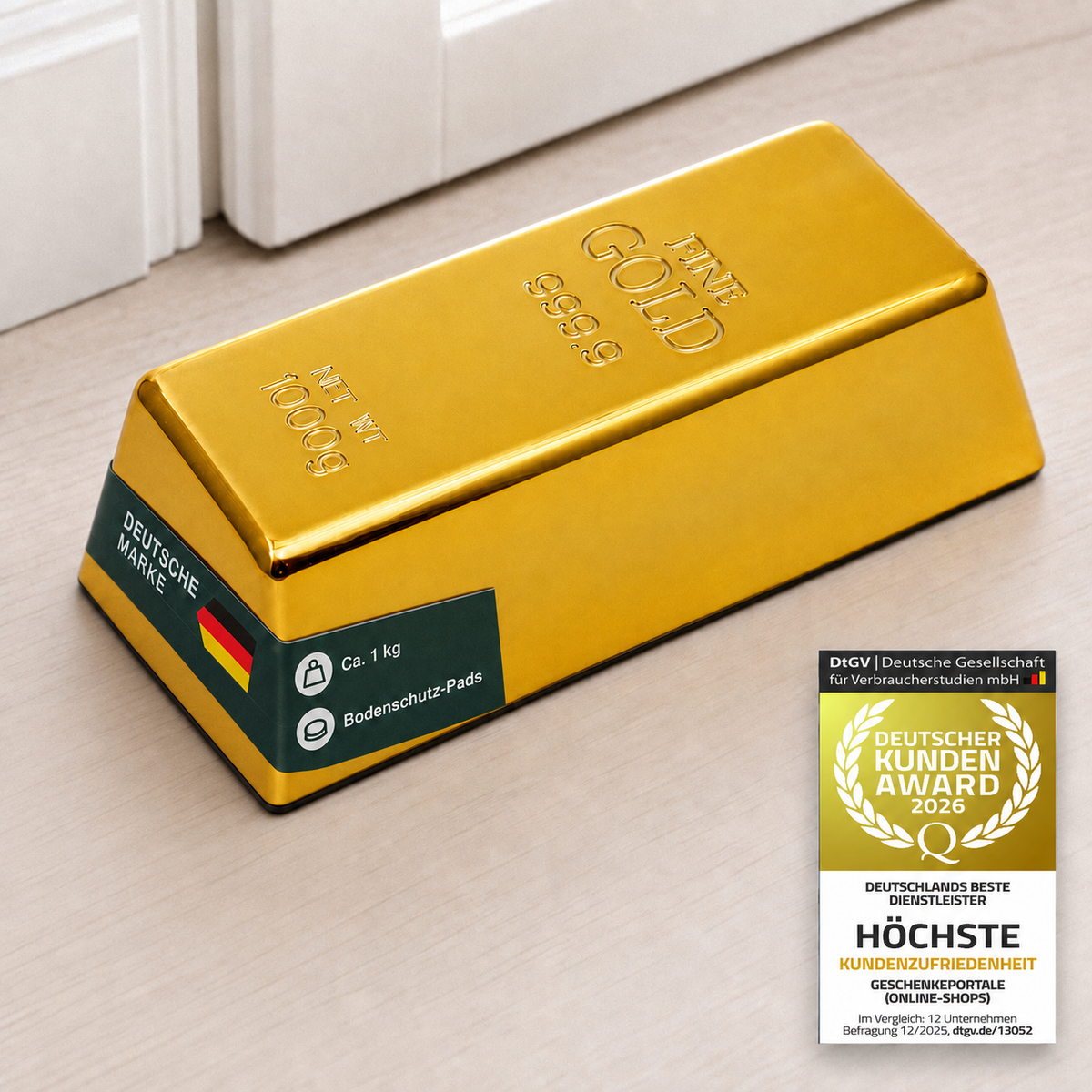 Türstopper Goldbarren - Luxus Deko-Briefbeschwerer - Gold-Optik