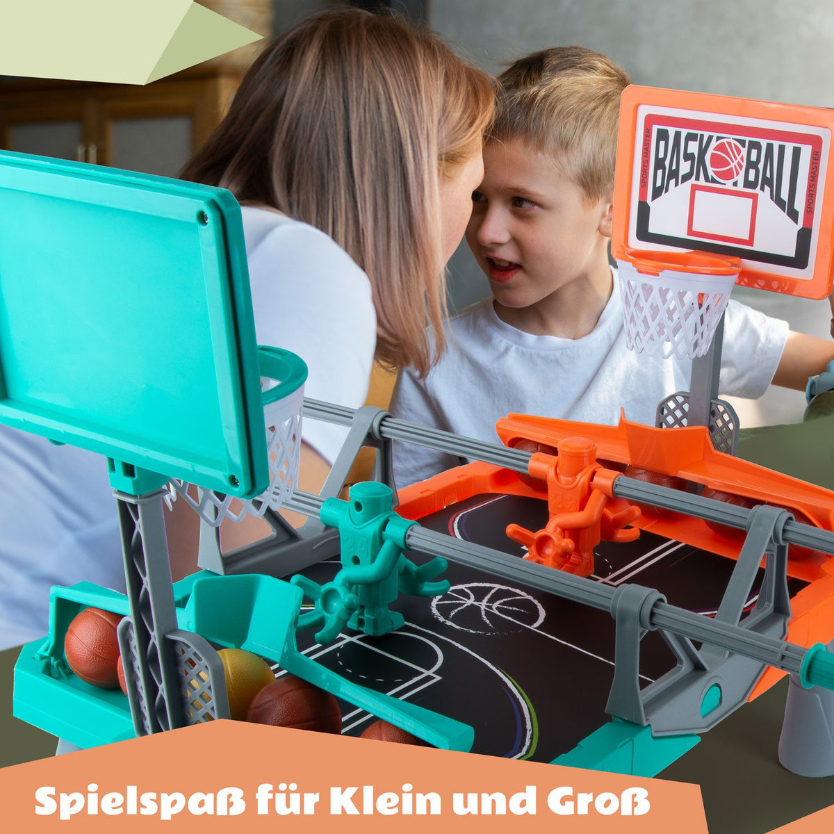 Basketball & Kicker Tischspiel - Kompaktes Action-Wurfspiel – PT04