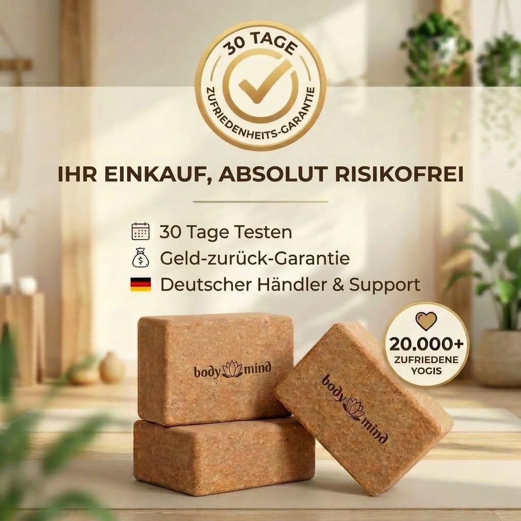 Yoga-Block aus Kork 2er-Set - Rutschfest & Stabil für Ihr Yoga – 2er Set – PT07 #Variante_2er Set