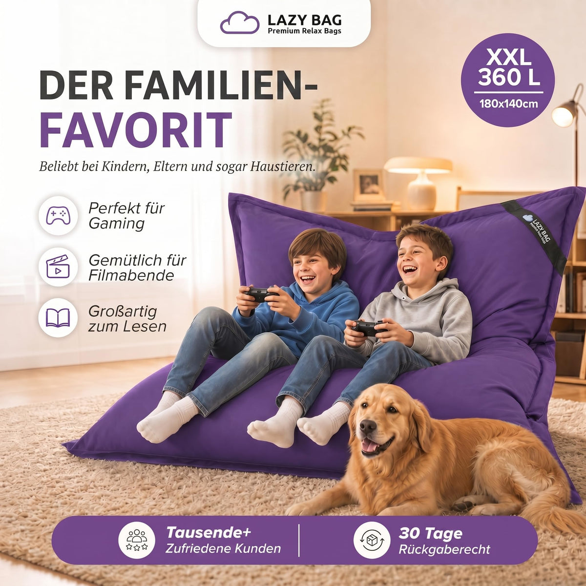 LazyBag Baumwolle Violett – Produktbild 7 #Variante_Violett